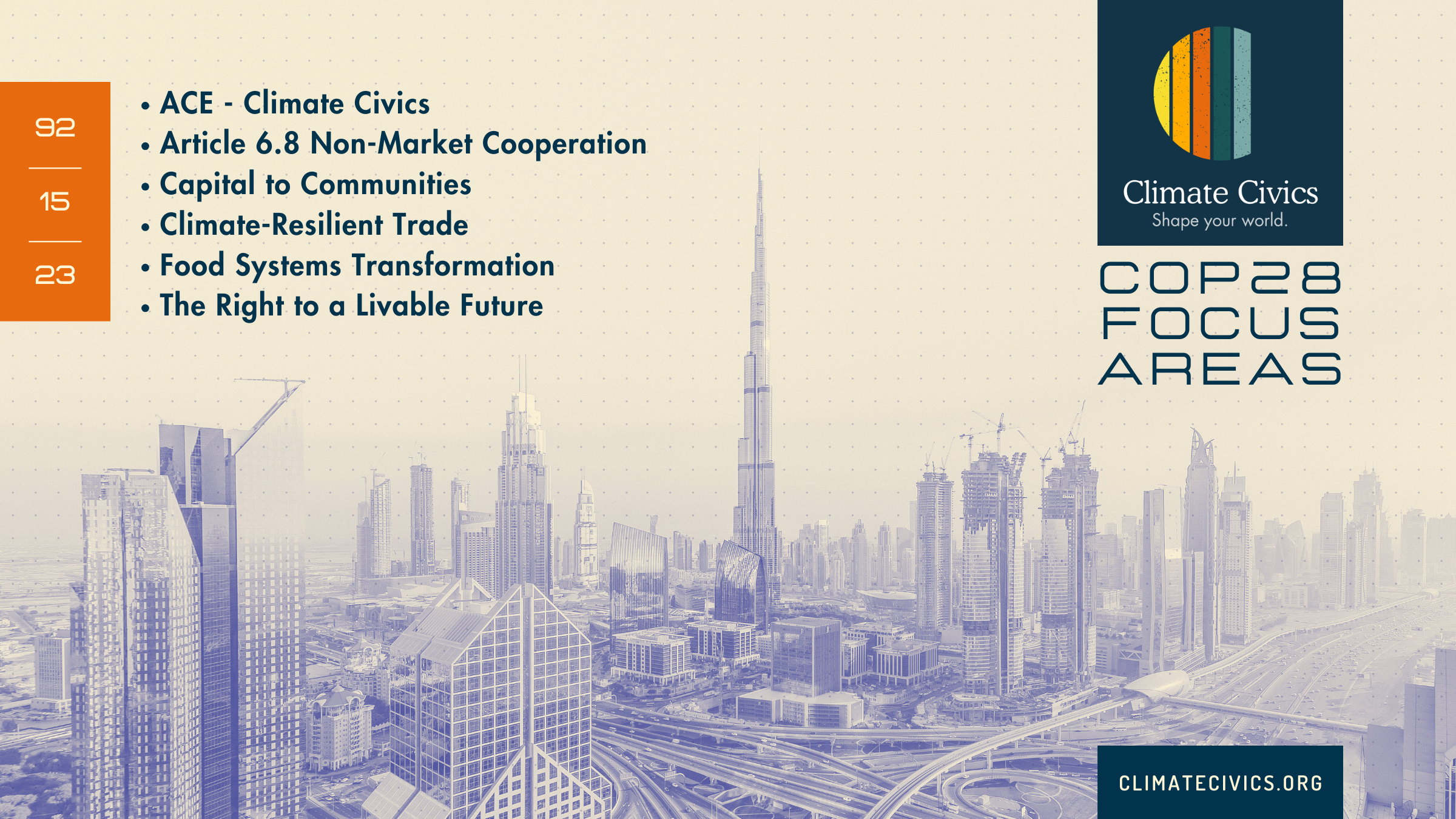 Our focus areas for the COP28 negotiations